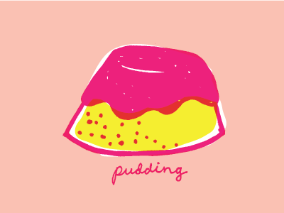 Pudding dessert food illustration pudding
