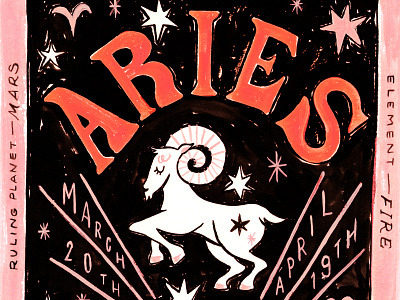 Aries design horoscopes illustration typography