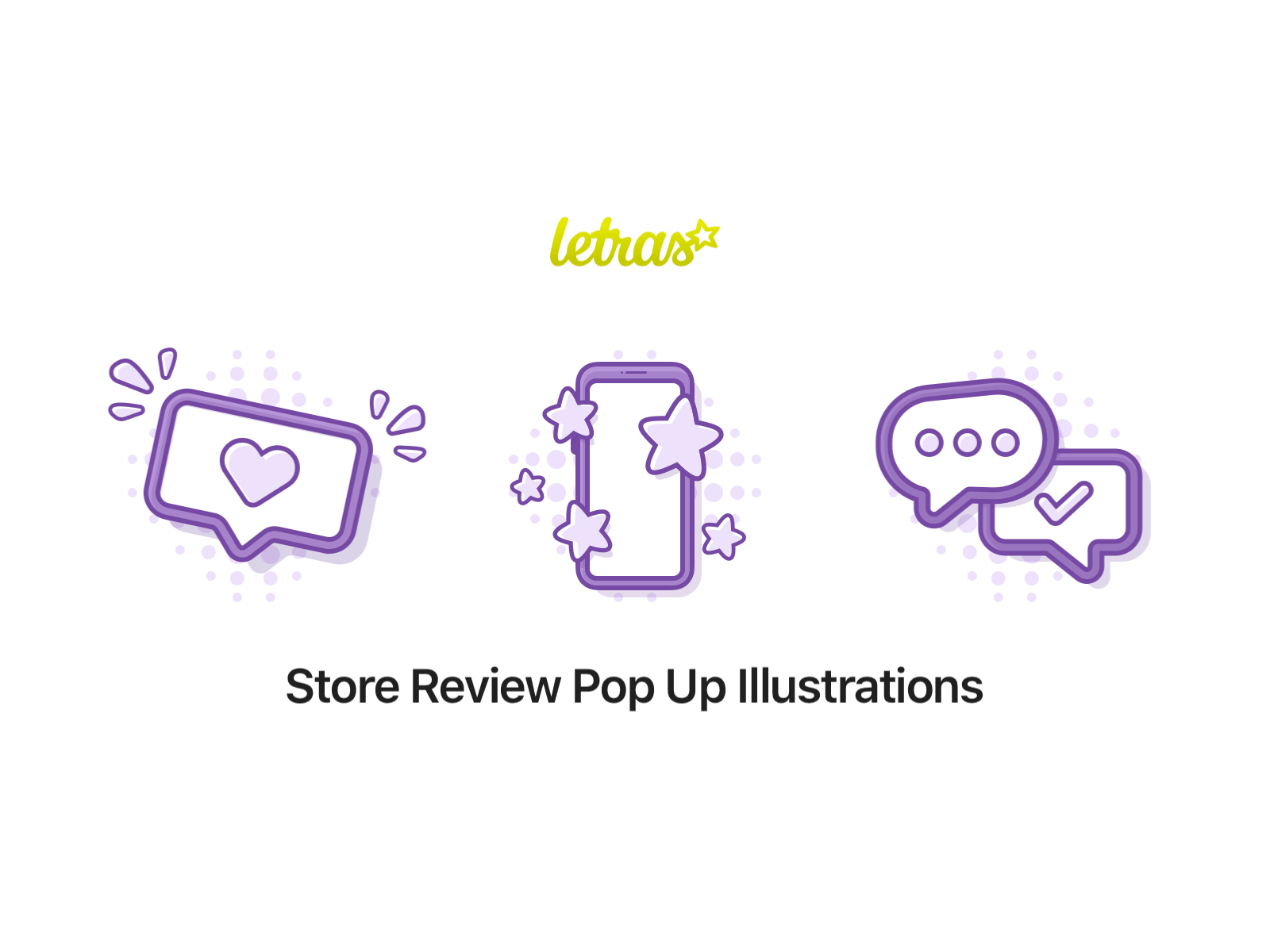 Store Review Pop Up Illustrations animation app art design illustrator ui vector