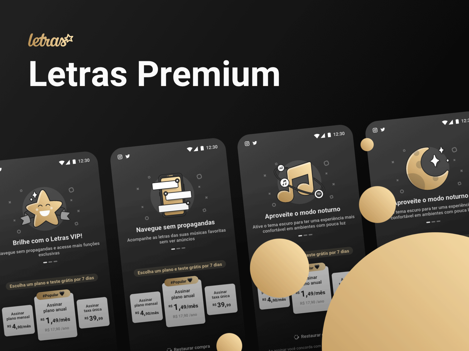 Letras Premium animation app design letras lyrics premium prime ui vip