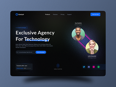 Exclusive Agency - Landing page Design 3d animation app branding design exclusive agency graphic design illustration landing page design landingpage logo motion graphics ui ux vector websites landing page