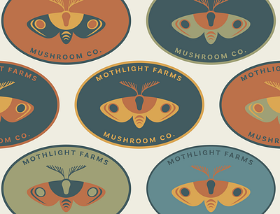 Mothlight Farms Logo Concepts art branding design flat illustration logo