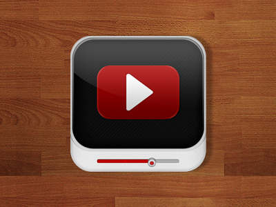 YouTube Icon app download free icon ios iphone movie play red time video wood youtube zip