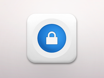 Lockitron App Icon (For fun) app blue button circle icon lock secure startup white