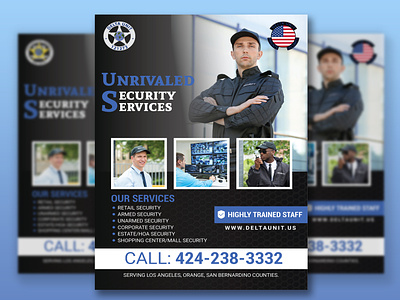 Security Service Flyer | DELTA UNIT IN US | Nasir Ahmed NurNabi advertise flyer design flyer design graphic design poster design promotion flyer design