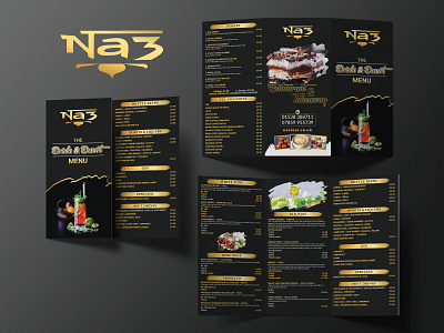 Naz Restaurant Tri-fold Brochure Design | GFX Nasir brochure design menu design restaurant menu design tri fold brochure design tri fold design