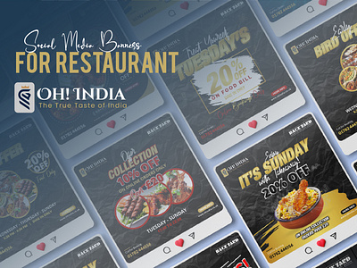 Social Media Banners For Restaurant | Nasir Ahmed NurNabi design facebook facebook cover illustration instagram banner instagram post instagram post banner logo socail media banner socia social media banner social post social post banners