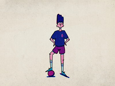 Foot Boy affinitydesigner ball boy football footballer halftone illustration kid retro retrosupplyco texture vintage