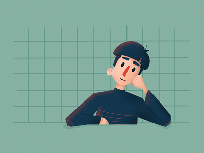 Thinking boy affinity designer affinitydesigner boy character character design color color palette digital illustration illustration kid kid illustration kids kids illustration thinking women illustrator