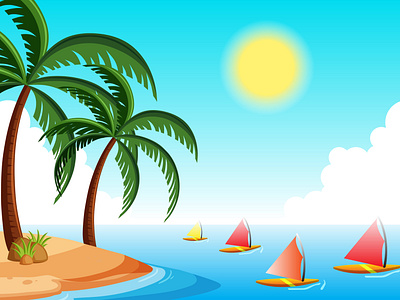 Summer Island Nature Background