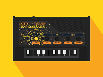 KITTY Meowtron Delay analogue dj electronic electronic music illustration korg korg monotron monotron synthesizer