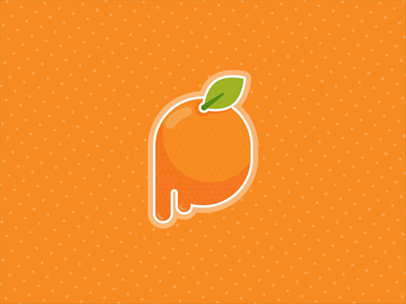 Orange animated animated gif animatedgif animation flat fruit gif juicy orange polka dots polkadot polkadots summer