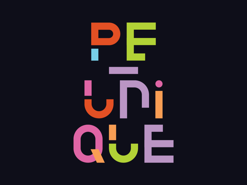 Logo for Pe_unique brand animated animated gif animation branding creative design gif graphic design logo motion graphics
