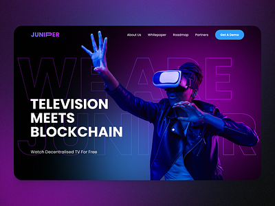 Decentralised Blockchain TV Concept: Hero Screen