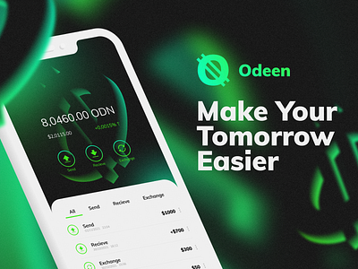 Odeen Cryptocurrency blockchain crypto cryptocurrency design graphic design logo tech ui