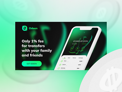 Odeen Cryptocurrency Facebook Banner ad banner blockchain creatives crypto cryptocurrency design facebook graphic design tech