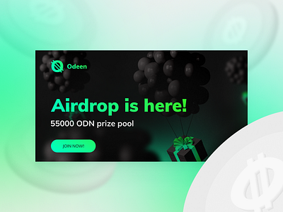 Odeen Cryptocurrency Facebook Banner ad airdrop blockchain creative crypto cryptocurrency design facebook graphic design