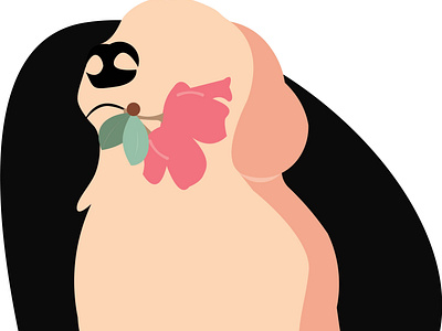 Dog with flower