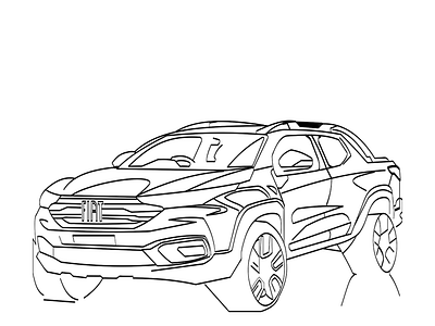 Nova Fiat Strada - Sketch Digital brasília carros cars design illustration