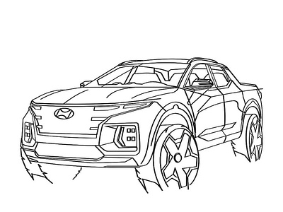 Hyundai Santa Cruz - Sketch graphic design pencil sketch sketchbook sketches sketching