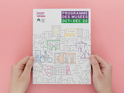 Clermont Auvergne Métropole museums program branding graphic design illustration layout print vector