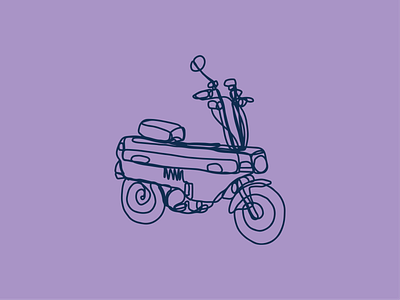 motocompo lineart artline cub design doodle drawing illustration japanese motor