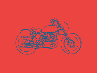 classic flat tracker bike artline design doodle drawing flat tracker illustration motor motorcycle