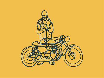 ready to ride artline branding design doodle drawing illustration logo motor ride rider ui