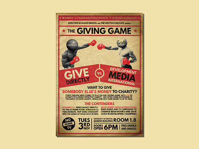 Giving Game boxing effective altruism giving game poster retro