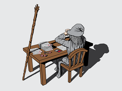 Tough Grader gandalf hobbit lord of the rings t shirt design t shirt illustration t shirt print you shall not pass