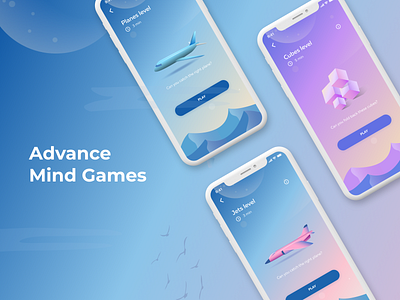 Mind Tests Gamification Mobile App Design: illustrations + UI