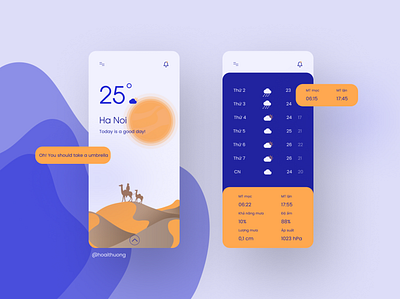 Weather Forecast app design flat icon illustration ui ux web website