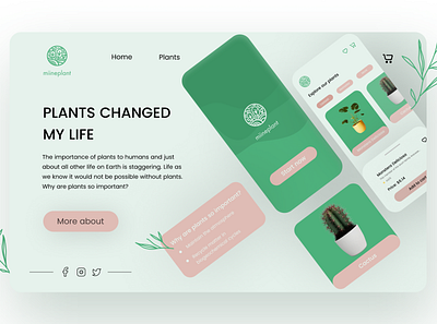 Plants changed my life app design flat illustration logo minimal ui ux web