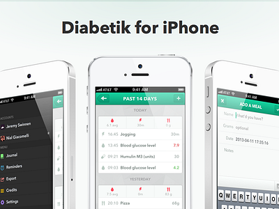 Diabetik for iPhone Promotional Website app application diabetik green health interface ios iphone light simple subtle ui website