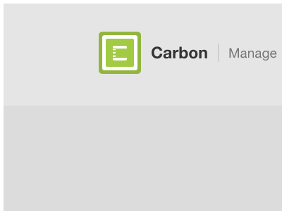 Manage carbon coming soon green grey logo simple