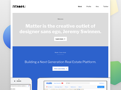 🎉 Made by Matter 🎉 blue ipad iphone matter mobile portfolio realo responsive webdesign website