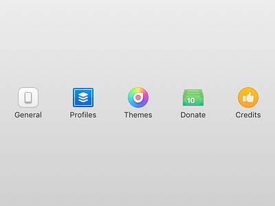 Hocus Focus 2 - Settings Icons app colour detail icon iconography icons mac macos toolbar