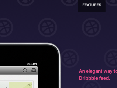 It's live! app balls dribbbits ipad pink purple simple website