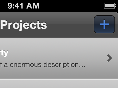 Projects app blue dark gray iphone