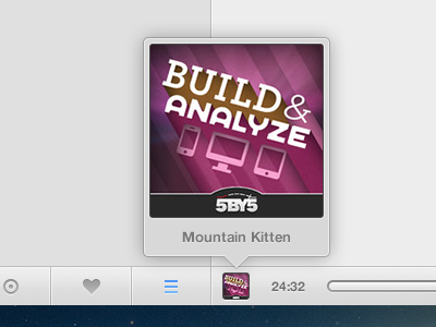Mountain Kitten app controls interface mac player scrubber tab bar ui