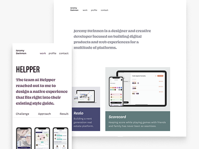New Portfolio: Jeremy Swinnen clean layout mobile portfolio simple site typography web website