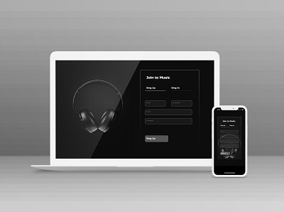 Sing Up - Sing In page for a music site. dailyui dailyui 001 ui