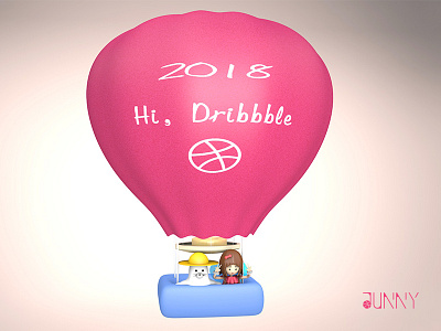 Hi，Dribbble air balloon dribbble hello hot hydrogen