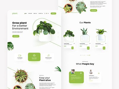 Plant Shop - Landing Page clean ui landing page design landingpage minimalist plant uidesign uiux uiuxdesign webdesign