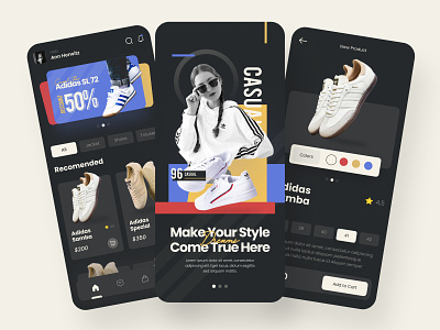 Adidas Shop Apps adidas apps adidas mobile apps adidas shop casual apps causal clean ui dark apps design mobile apps shoes trend uiux ui uidesign uiux