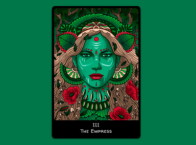 The Empress Tarot Card character design digital art digital illustration digitalart drawing empress girl girl illustration illustration nature procreateapp tarot tarot card