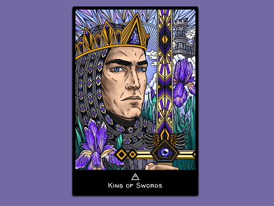King of Swords Tarot Card character design digital art digital illustration digitalart drawing illustration man procreateapp sword tarot tarot card