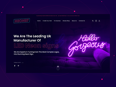 LED Sign Landing Page Design app app design branding design dribble graphic design interface product design ui ui design ux design web deisgn webpage design