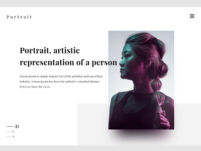 Portrait, Landing Page Website