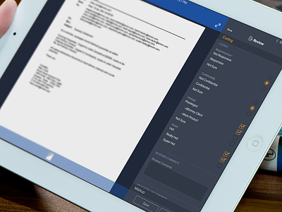 Document Review iPad App coding coding pane ipad mobile
